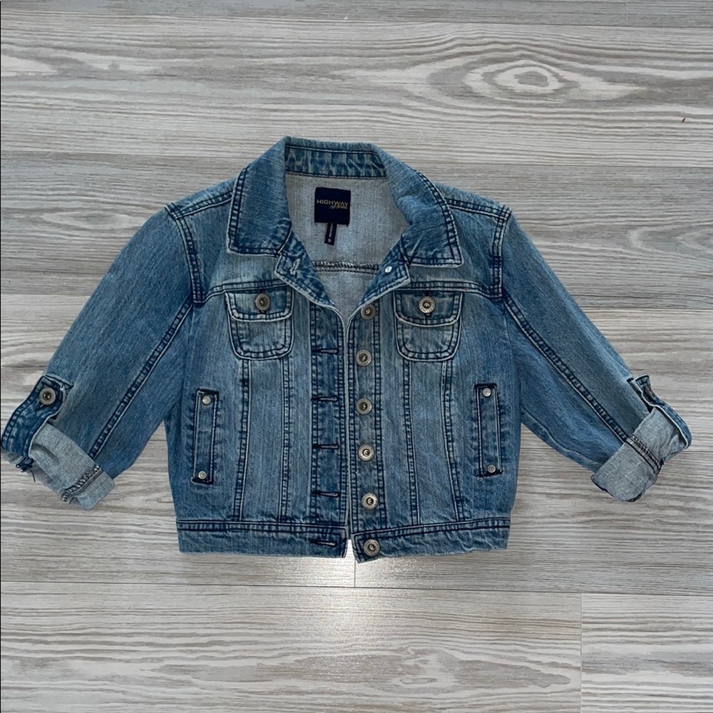Highway Jeans Cropped Light Wash Denim Jacket Size Small 100% Cotton - Picture 4 of 9